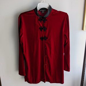 Impressions red velvet blouse - Size S